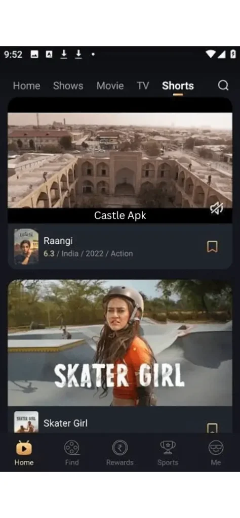 Download Castle APK Screenshot - Android Streaming App